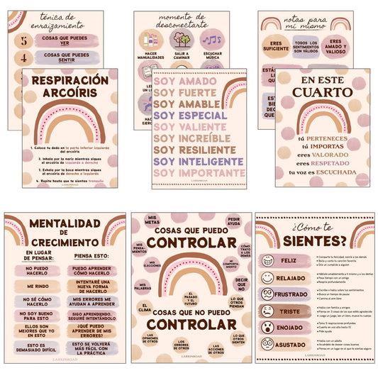 9 pack Spanish Therapy Posters (11x14, Unframed)