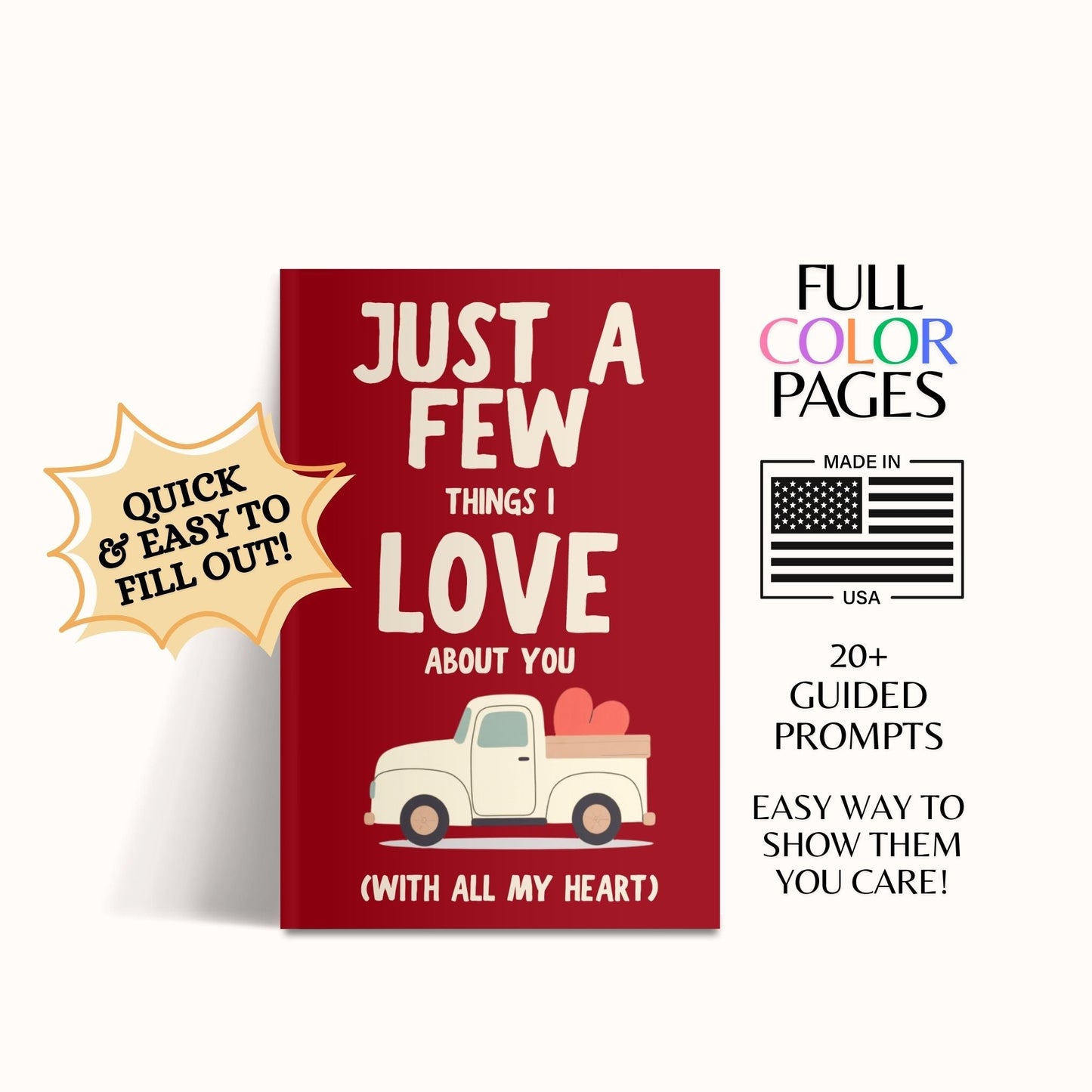 Just A Few Things I Love About You (With All My Heart): Personalized Fill-in-the-Blank Gift Book for Kids